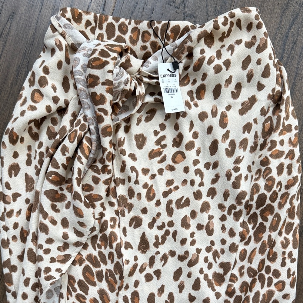 Express Animal Print Wrap Skirt